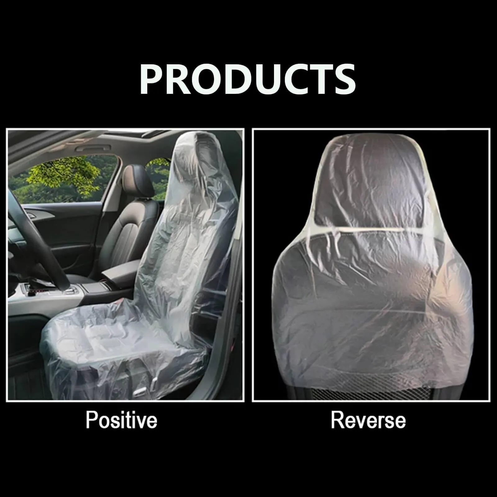 100pcs Disposable Plastic Car Seat Cover Universal Fit Protector