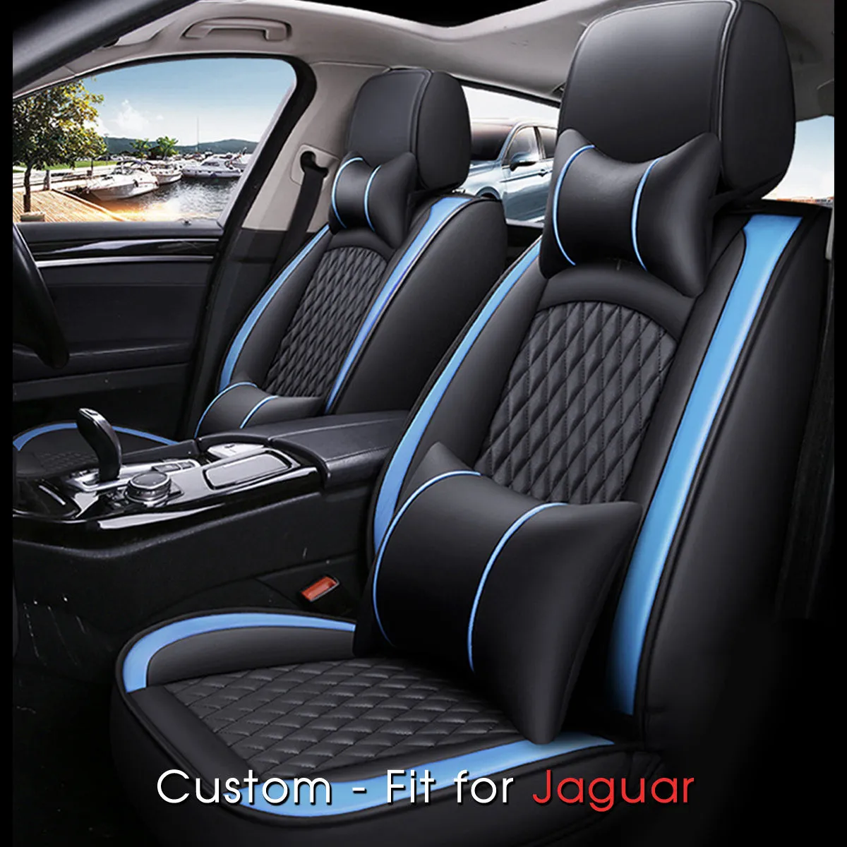 2 Car Seat Covers Full Set, Custom-Fit For Car, Waterproof Leather Front Rear Seat Automotive Protection Cushions, Car Accessories DLJG211