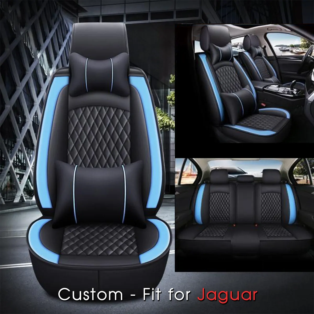 2 Car Seat Covers Full Set, Custom-Fit For Car, Waterproof Leather Front Rear Seat Automotive Protection Cushions, Car Accessories DLJG211