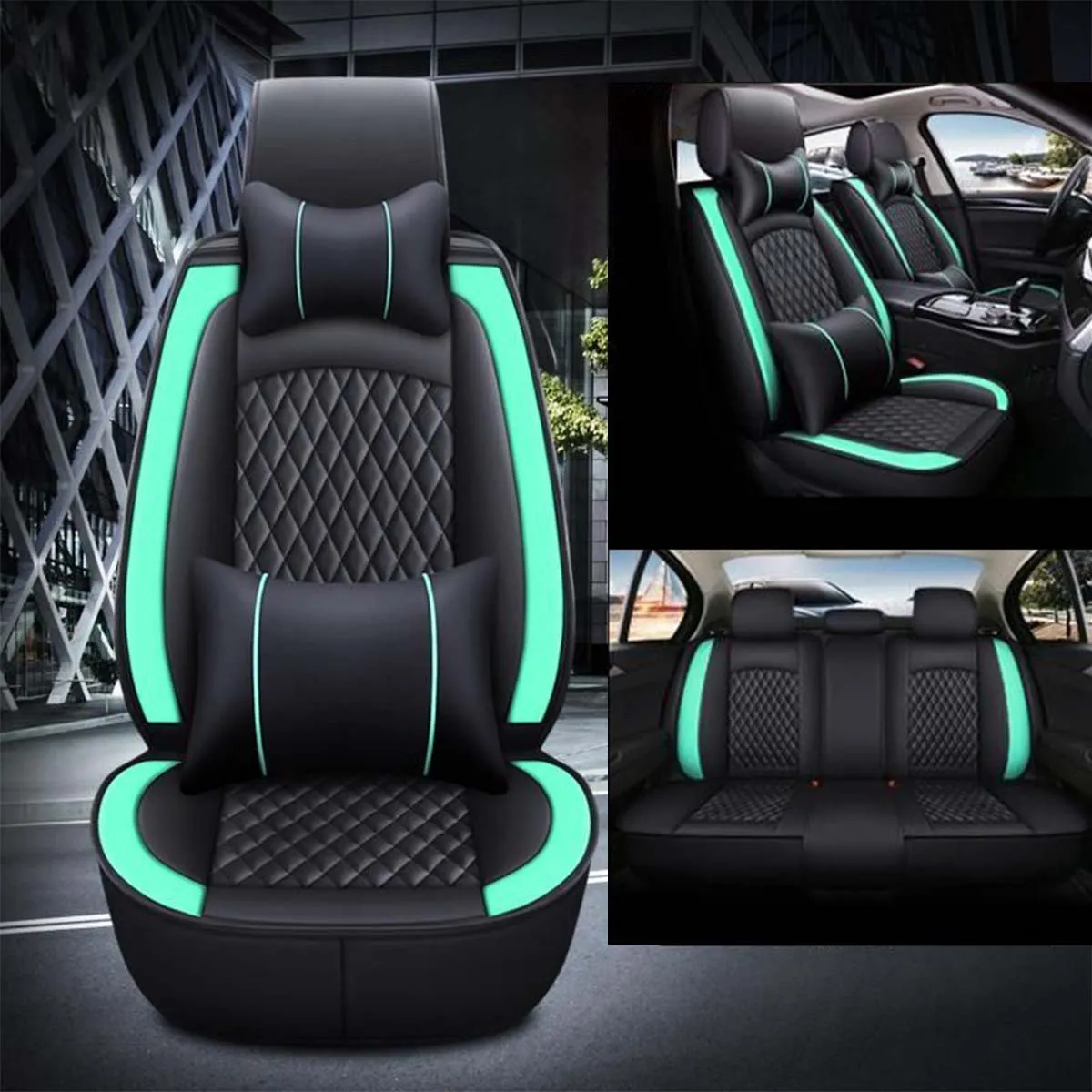 2 Car Seat Covers Full Set, Custom-Fit For Car, Waterproof Leather Front Rear Seat Automotive Protection Cushions, Car Accessories DLJG211