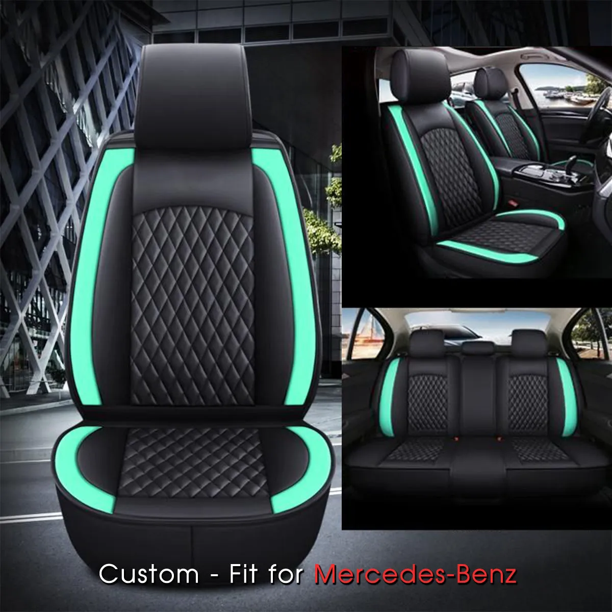 2 Car Seat Covers Full Set, Custom-Fit For Car, Waterproof Leather Front Rear Seat Automotive Protection Cushions, Car Accessories DLMB211
