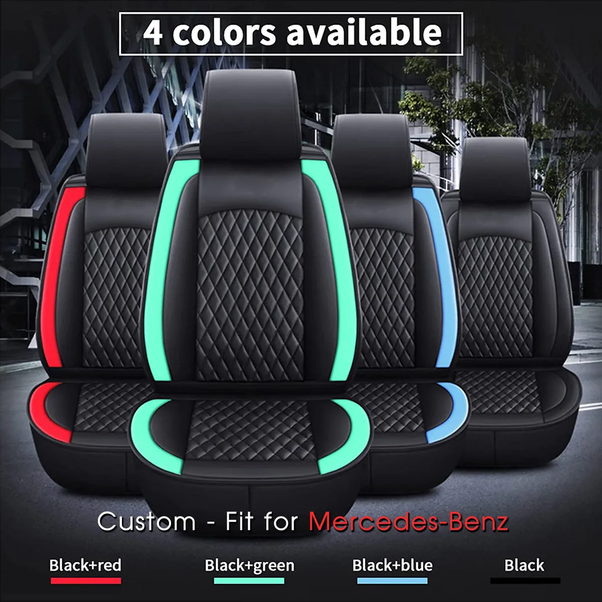2 Car Seat Covers Full Set, Custom-Fit For Car, Waterproof Leather Front Rear Seat Automotive Protection Cushions, Car Accessories DLMB211