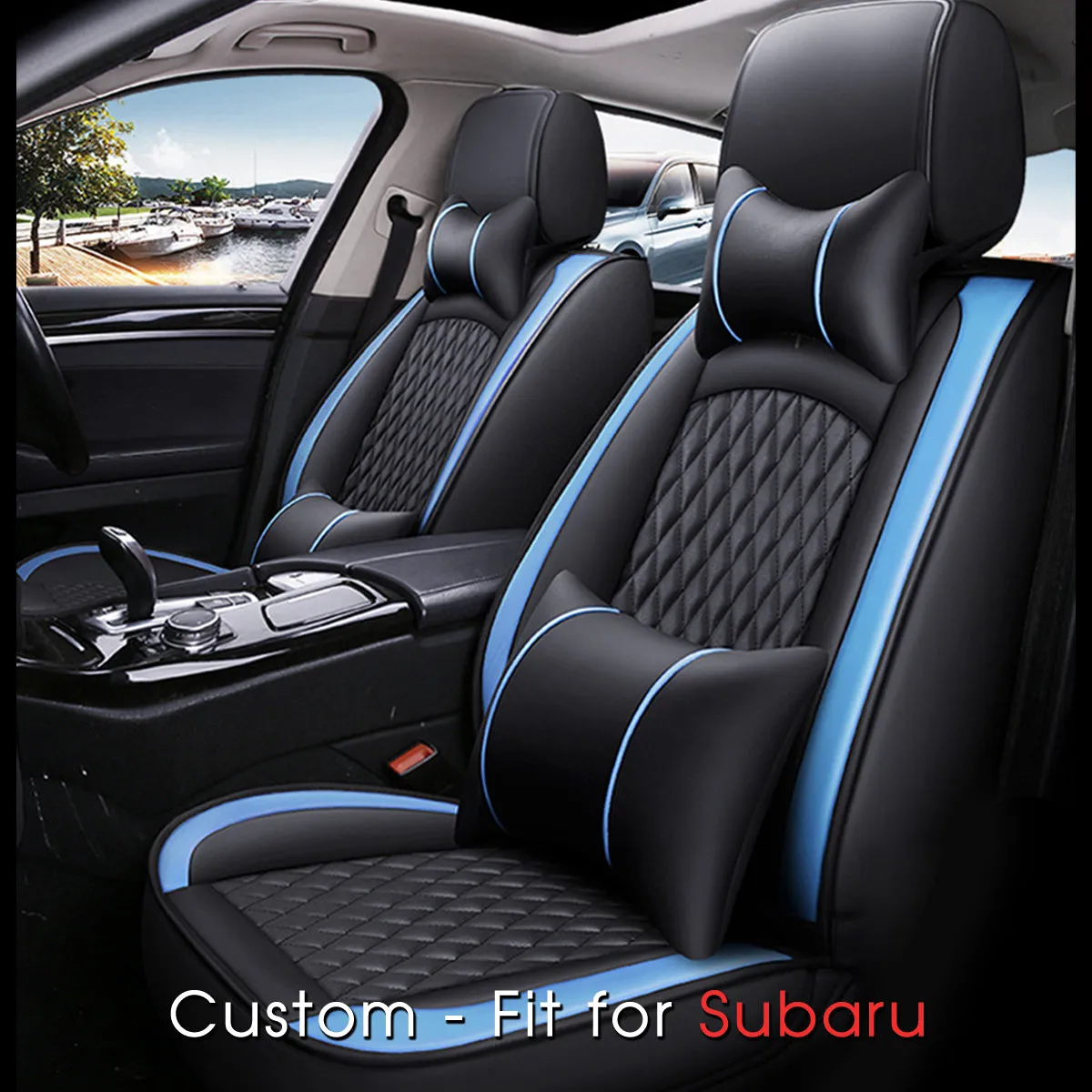 2 Car Seat Covers Full Set, Custom-Fit For Car, Waterproof Leather Front Rear Seat Automotive Protection Cushions, Car Accessories DLTS211