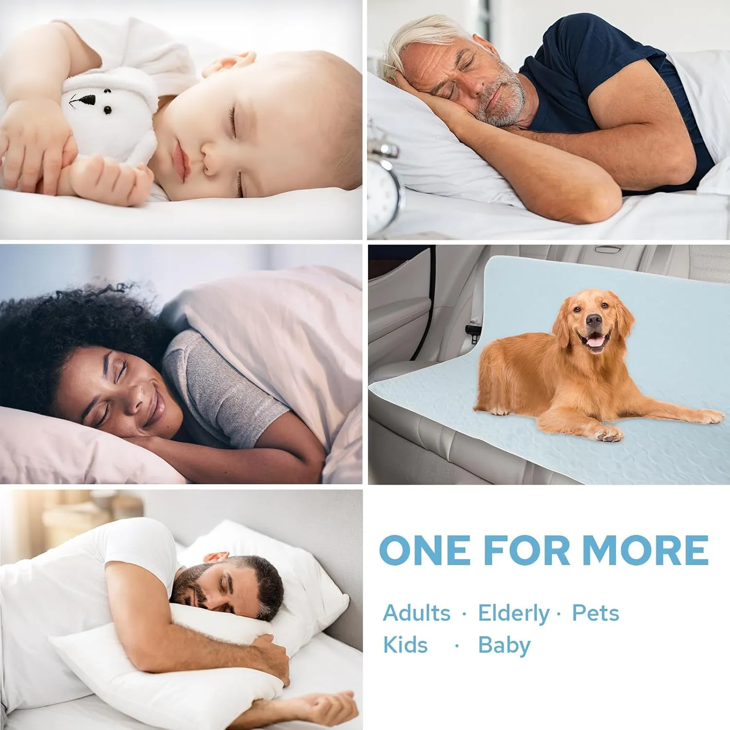 2 Packs Reusable Incontinence Bed Pad, 34X52 Inch Washable Pee Pads, Waterproof Bed Pad & Pet Pad, Perfect for Kids, Adults, The Elderly and Pets