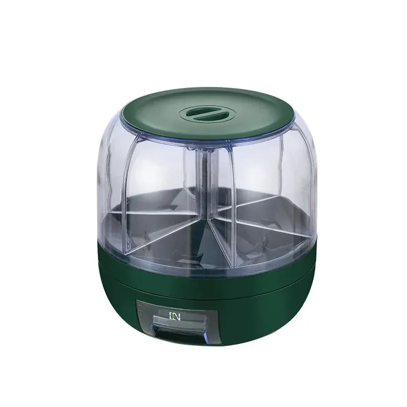 6KG Rotatable 360 Degree Rice Dispenser Sealed Dry Grain Bucket Dispenser Moisture-proof Kitchen Food Container Storage Box