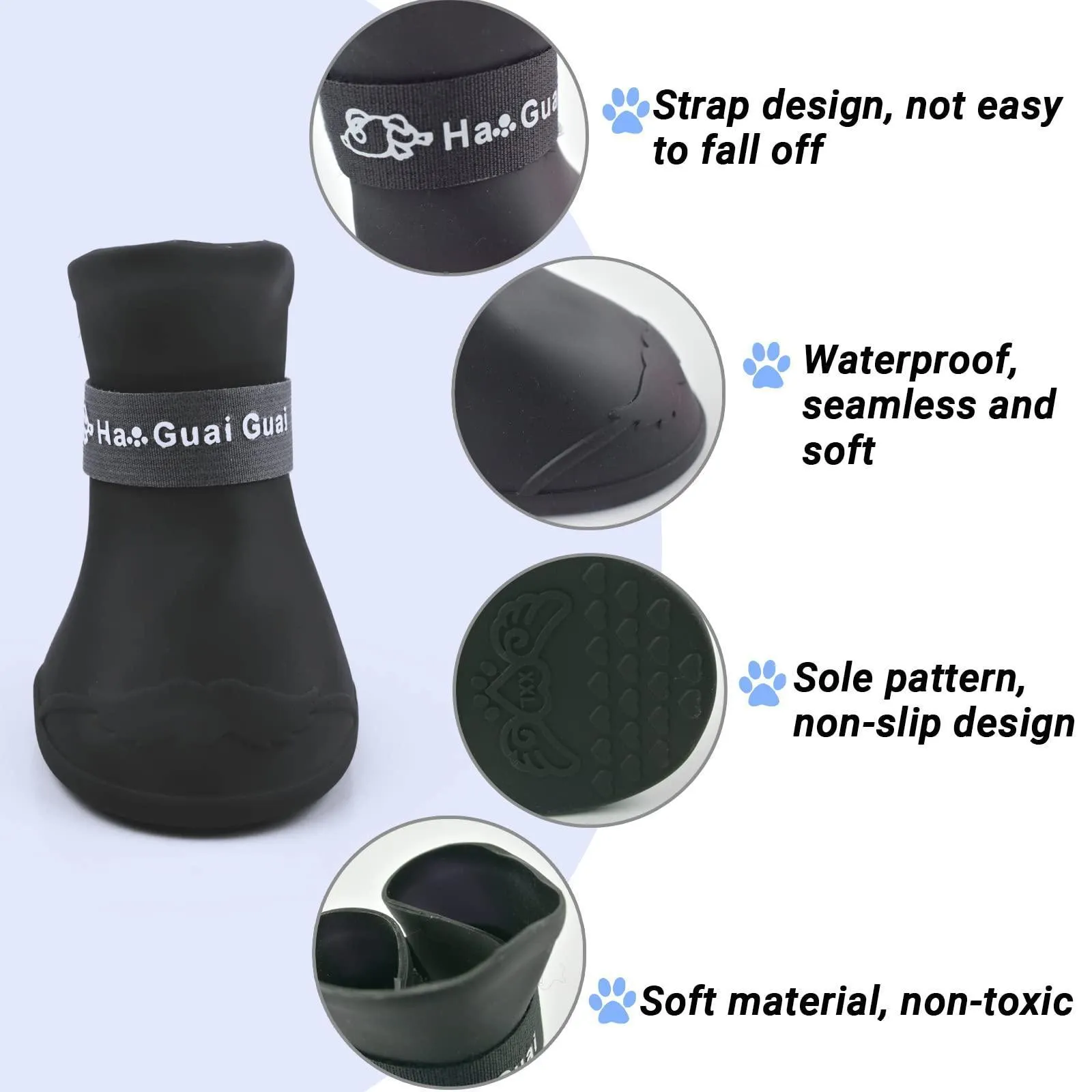 Anti-Slip Waterproof Rubber Pet Rain Shoes Boot