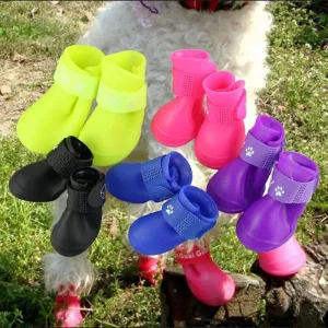 Anti-Slip Waterproof Rubber Pet Rain Shoes Boot