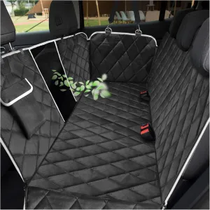 AULDEY Dog Car Seat Cover,Waterproof with Mesh Window and Storage Pocket,Durable Scratchproof Nonslip Dog Car Hammock with Universal Size Fits for Cars/Trucks/SUV