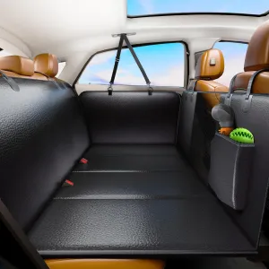 Back Seat Extender for Dogs, PU Leather Dog Car Seat Cover, Scratch-Proof, Waterproof, Hard Bottom, Holds 400lbs, Dog Hammock for Car, SUV