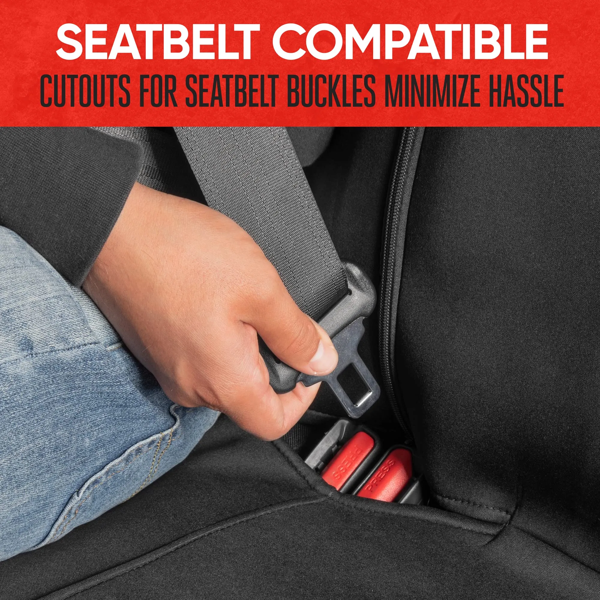 BDK Auto MTSC-268-BG: Waterproof Bench Rear Seat Protector, Beige Stitching