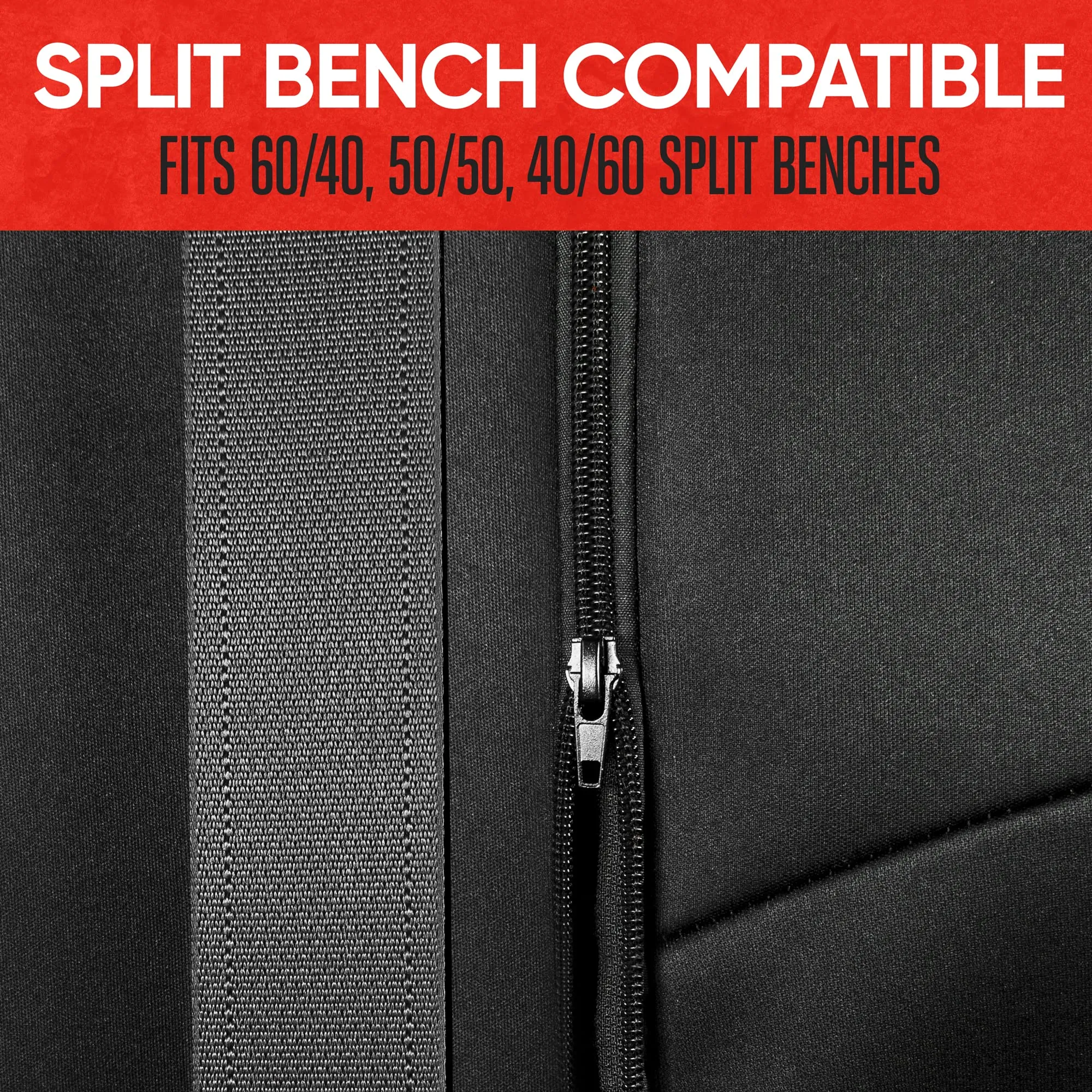 BDK Auto MTSC-268-BG: Waterproof Bench Rear Seat Protector, Beige Stitching