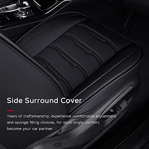 Car Seat Cover Fit for Audi Q2 Q3 Q5 Q7 TT R8 RS e-tron Faux Leather Front Rear 5-seat Covers Non-Slip Waterproof Deluxe Edition (Balck-Red)