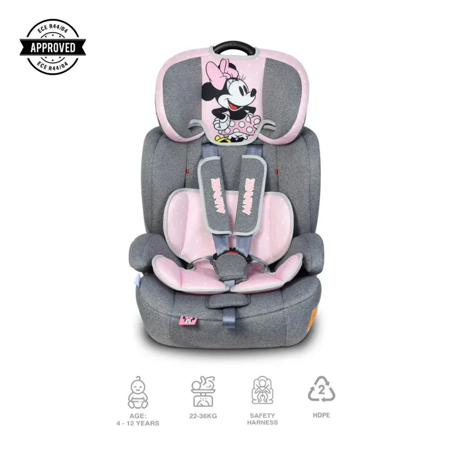 Disney Minnie Mouse Baby/Kids 3-in-1 Car Seat    Booster Seat (Group 1/2/3)