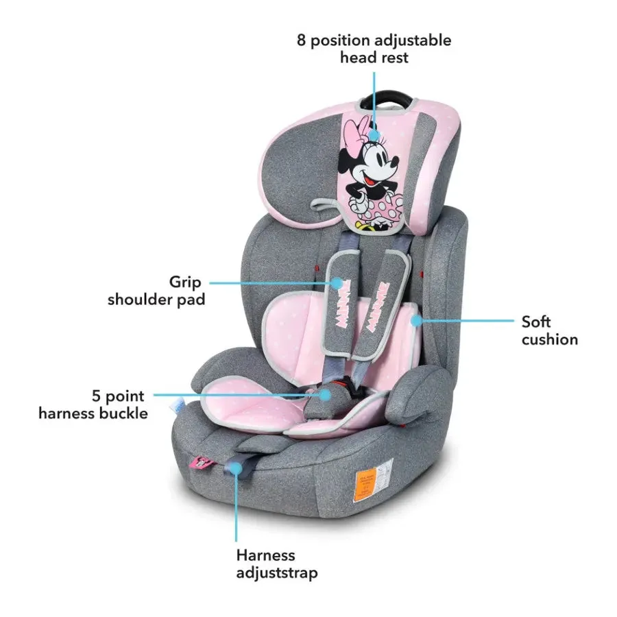 Disney Minnie Mouse Baby/Kids 3-in-1 Car Seat    Booster Seat (Group 1/2/3)
