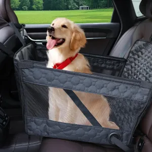 Dog Car Seat for Large Dogs,Waterproof Fabric with Breathable Mesh&Adjustable Dog Seat Belt for Car,Dog Bed for Back Seat Up to 40 LB-Medium