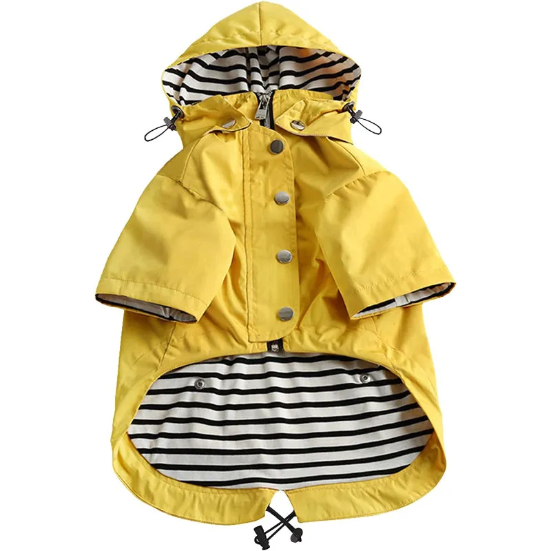 Dog Zip Up Dog Raincoat With Reflective Buttons