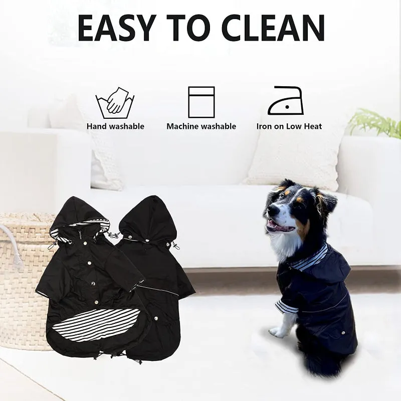 Dog Zip Up Dog Raincoat With Reflective Buttons