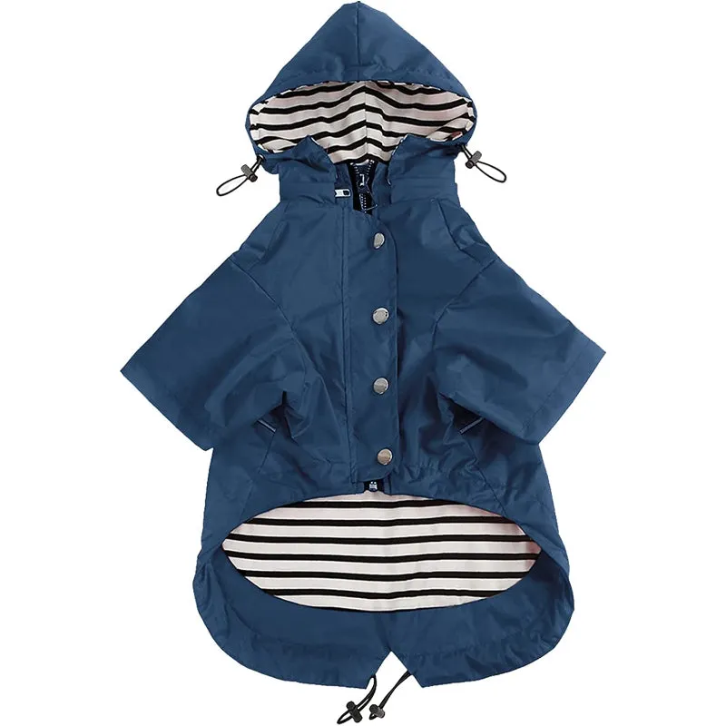 Dog Zip Up Dog Raincoat With Reflective Buttons