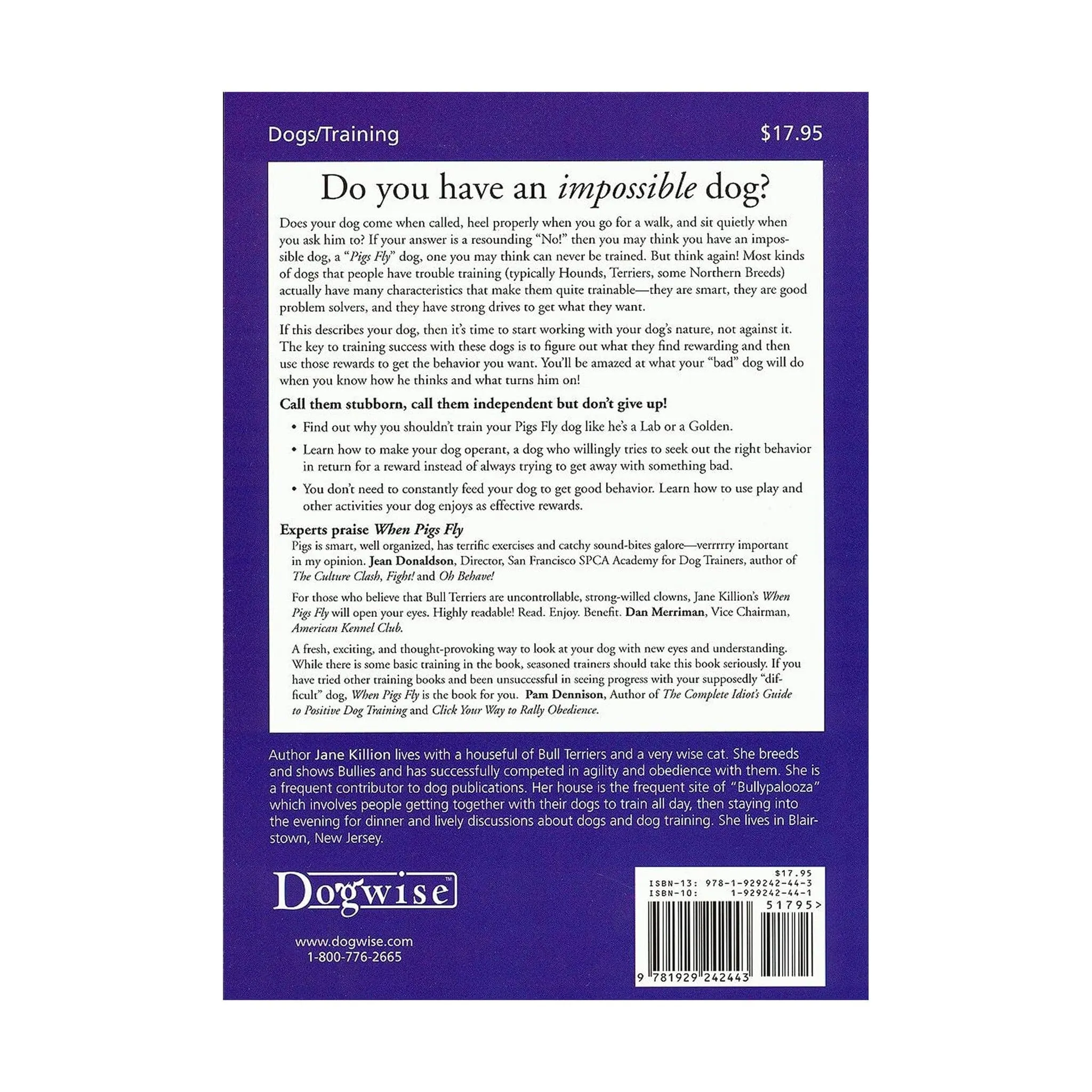E-BOOK When Pigs Fly: Training Success with Impossible Dogs by Jane Killion
