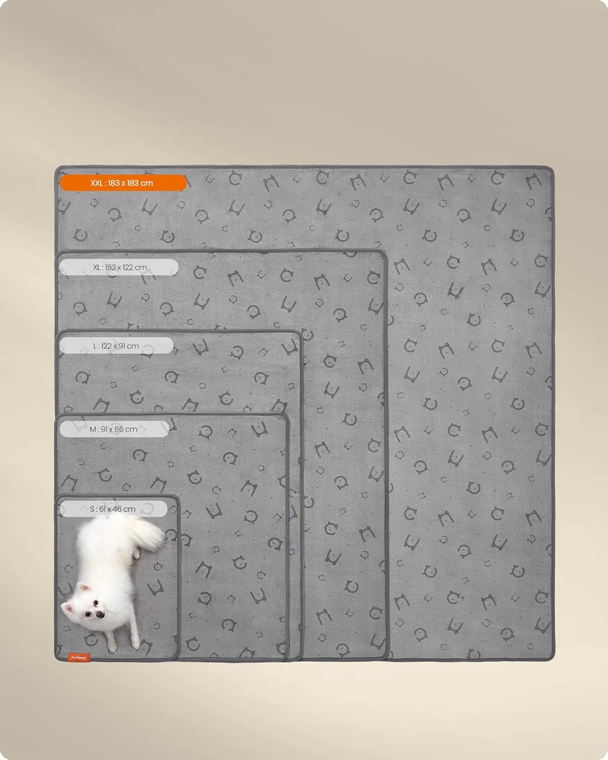 Feandrea Washable Pee Pads for Dogs, 2 Pack, Reusable Dog Pads, 72 x 72 Inches, XXL, Waterproof Pet Training Pads, Leakproof, Non-Slip, Super Absorbent, for Dogs, Cats, Rabbits, Dove Gray UPTD005G01