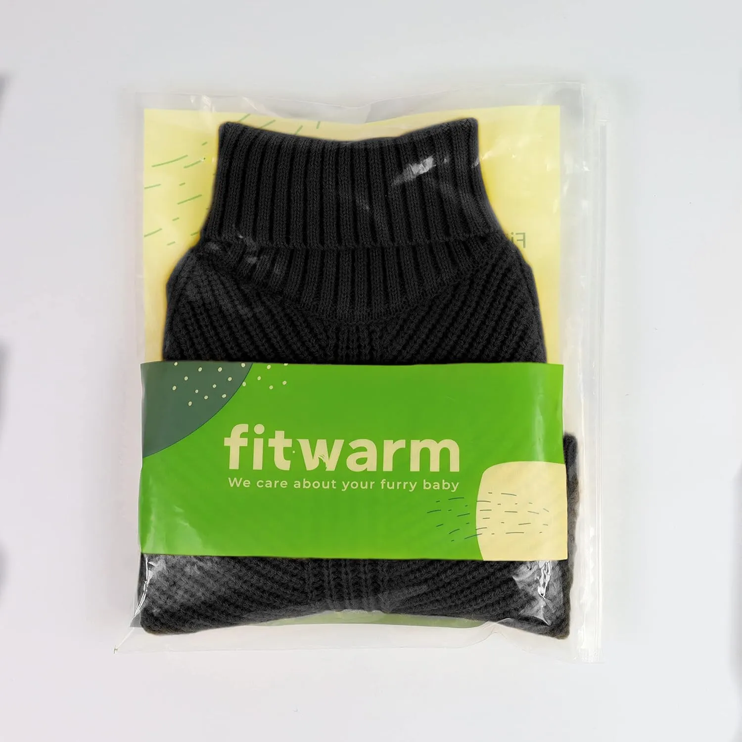 Fitwarm Dog Turtleneck Sweater, Thermal Knitted Pet Coat, Dog Winter Clothes for Small Dogs, French Bulldog Apparel, Black, Large