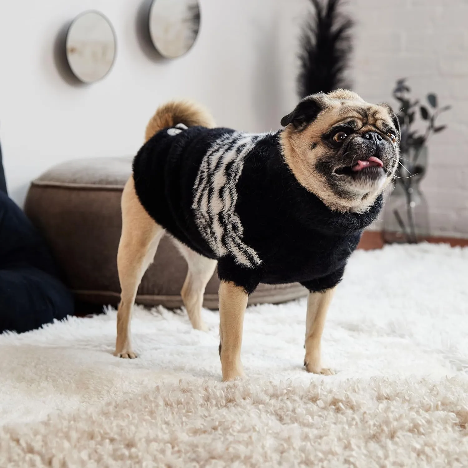 Fuzzy Dog Sweater - Cozy & Soft Knit Sweater for Dogs - Warm Winter Dog Pullover - Stylish & Comfortable - X-Large, Black