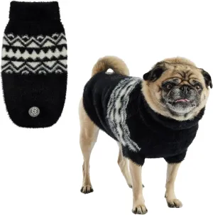 Fuzzy Dog Sweater - Cozy & Soft Knit Sweater for Dogs - Warm Winter Dog Pullover - Stylish & Comfortable - X-Large, Black