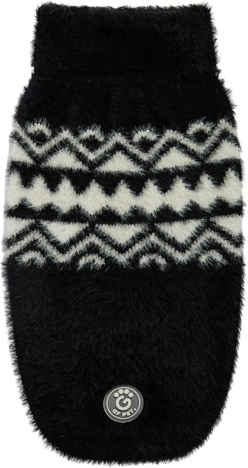 Fuzzy Dog Sweater - Cozy & Soft Knit Sweater for Dogs - Warm Winter Dog Pullover - Stylish & Comfortable - X-Large, Black