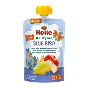 Holle Blue Bird – Pouch Pear, Apple & Blueberries With Oats 100 G (151004)