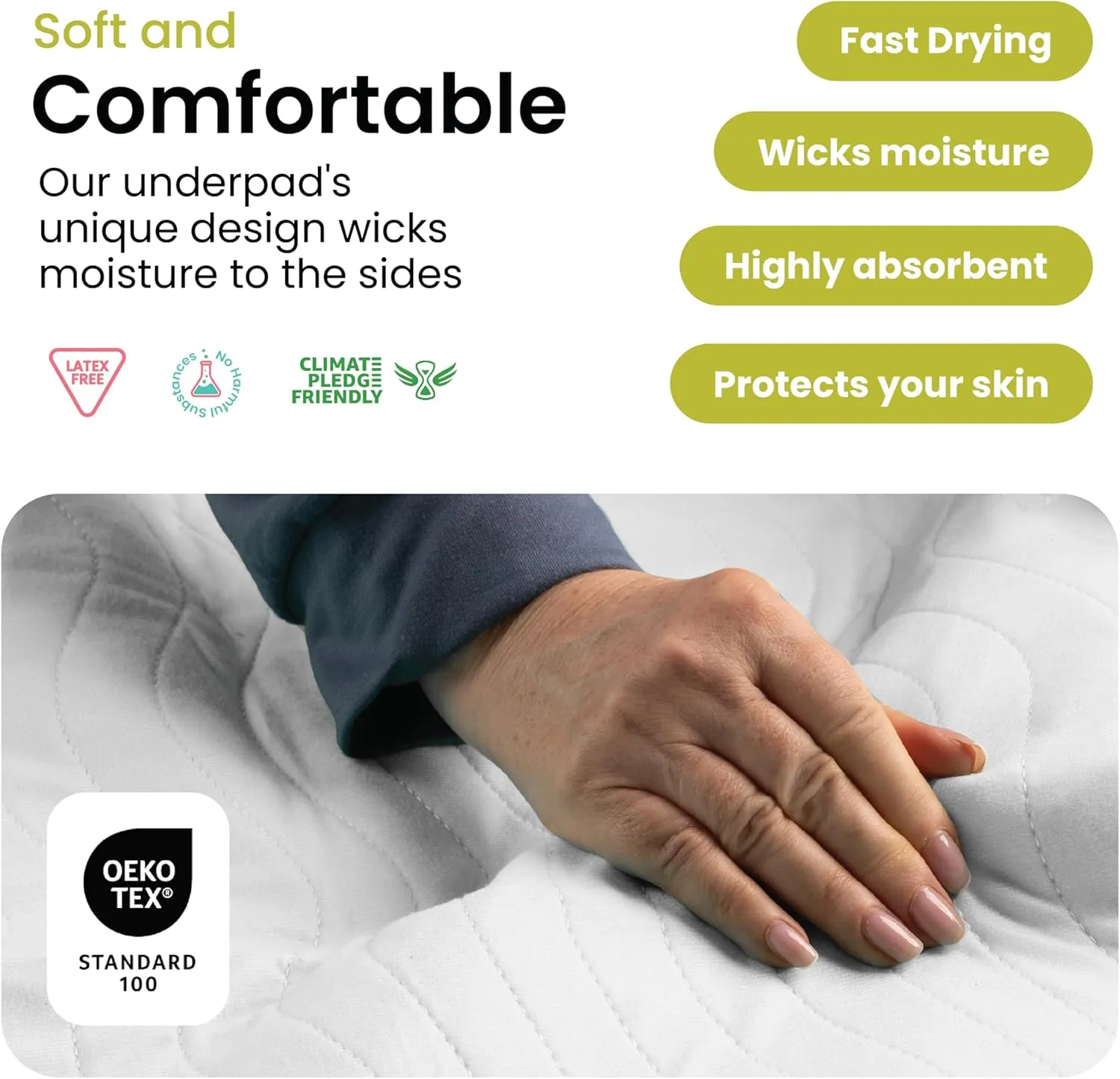 IMPROVIA Washable Underpads, Heavy Absorbency Reusable Incontinence Pads for Kids, Adults, Elderly, and Pets - Waterproof Protection Floor (White & White, 4 Pack - 34"x36")