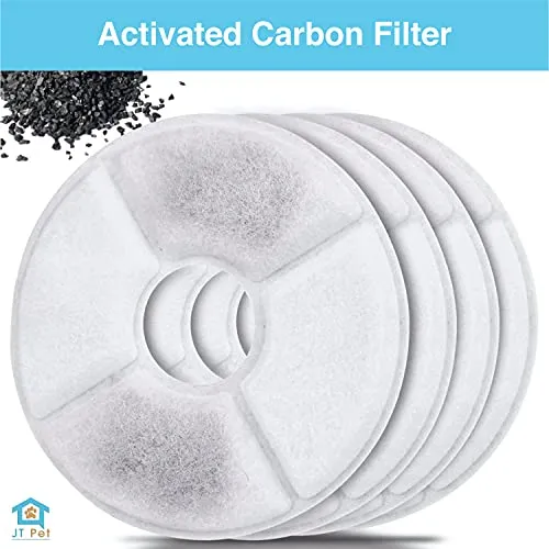 JT PET Dog and Cat Automatic Fountain Water Bowl Replacement Filters Pack of 6