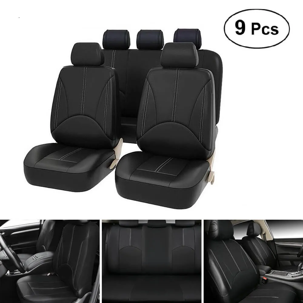 Leather Full Set Car Seat Cover Cushion for Sedan SUV Truck