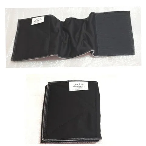 Male Dog Belly Band Wrap - Black Style #1