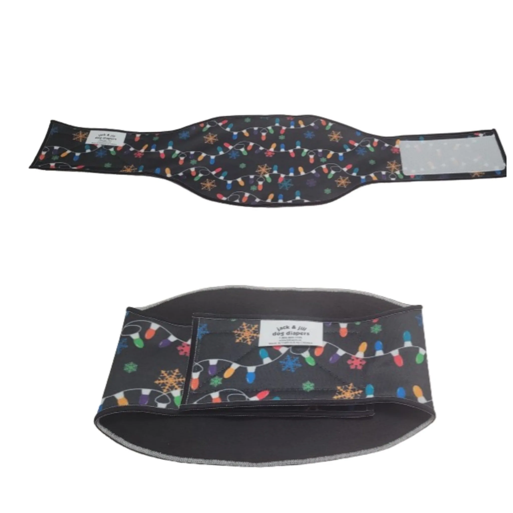 Male Dog Belly Band Wrap - Christmas Lights Style #2