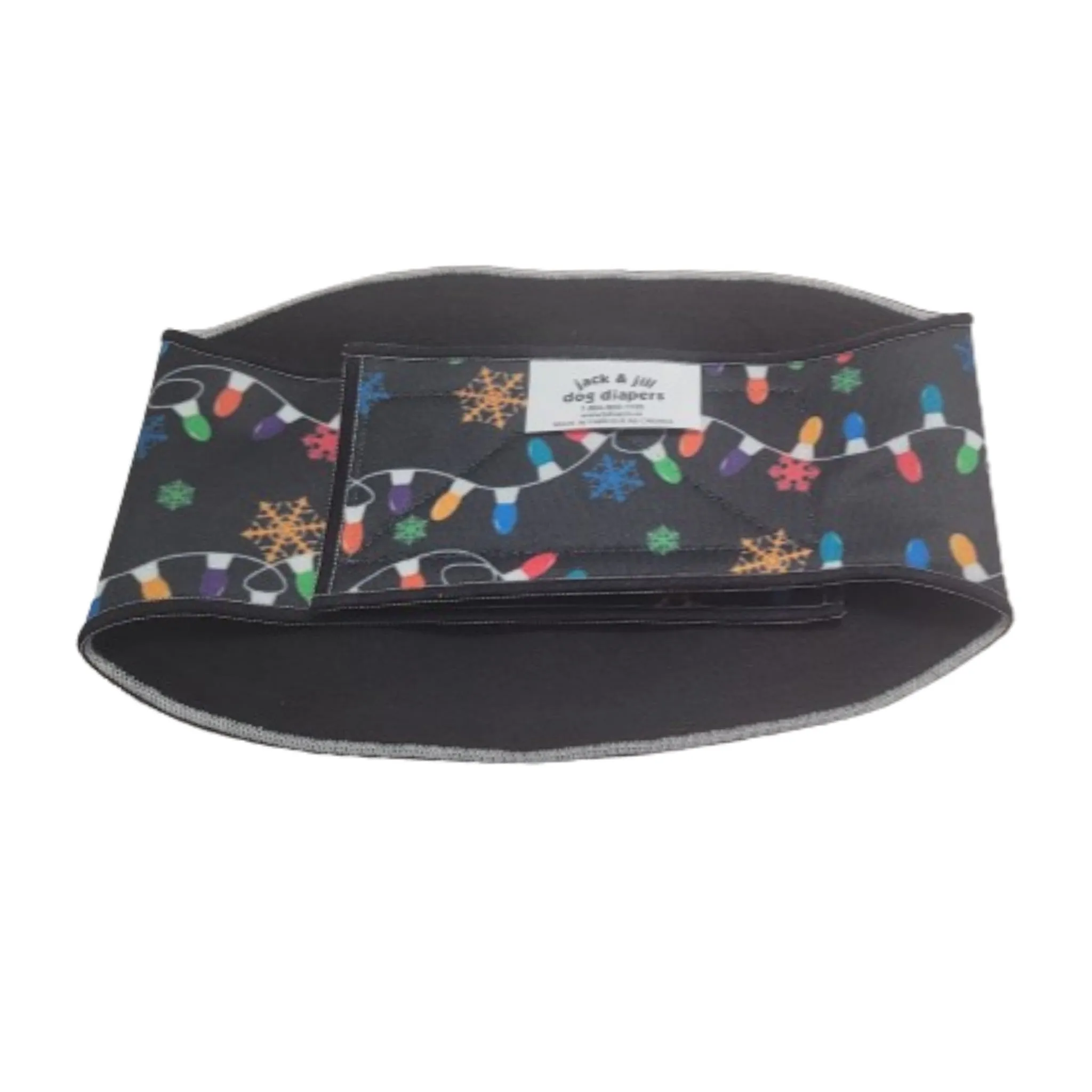 Male Dog Belly Band Wrap - Christmas Lights Style #2