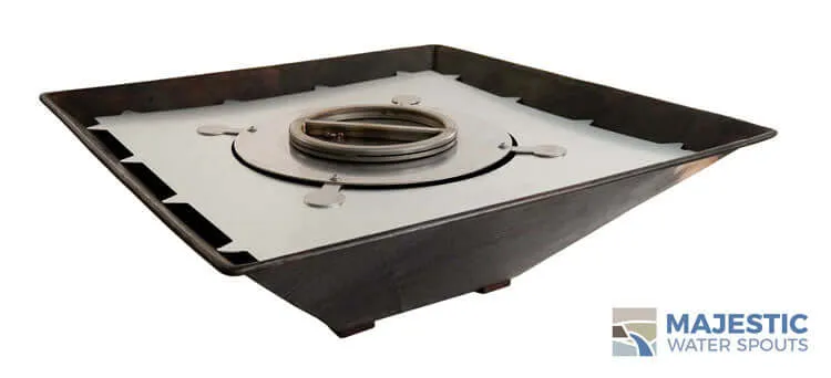 Mesa <br> 31" Square Fire Bowl - Hammered Copper