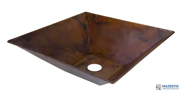 Mesa <br> 31" Square Fire Bowl - Hammered Copper