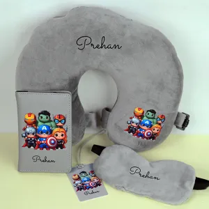 Neck Pillow Set -  4 Piece Set - Superhero