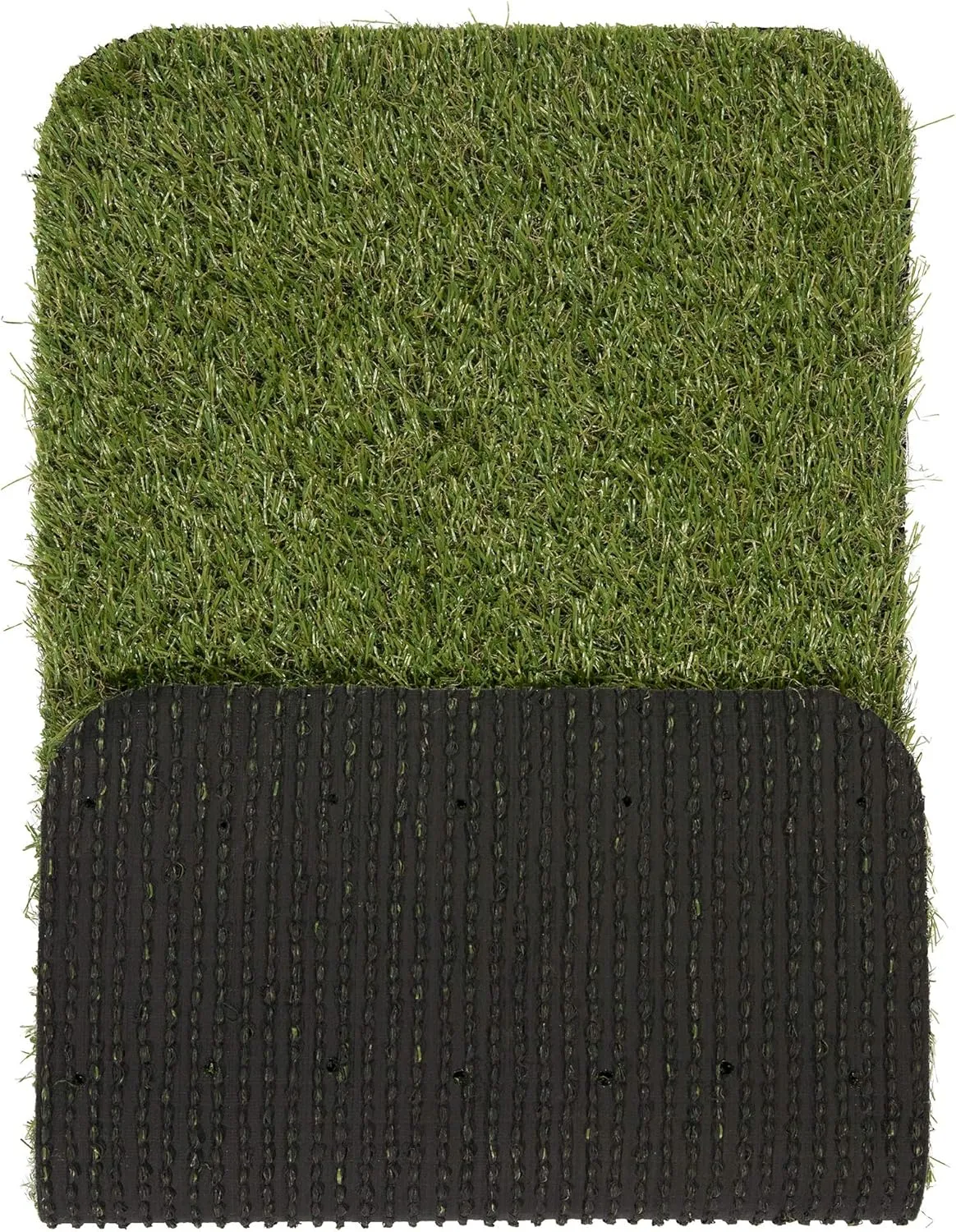 Ottomanson Artificial Grass Puppy Potty Training Pad with Tray, 15" x 30" Reusable Pee Pad for Small Pets and Dogs