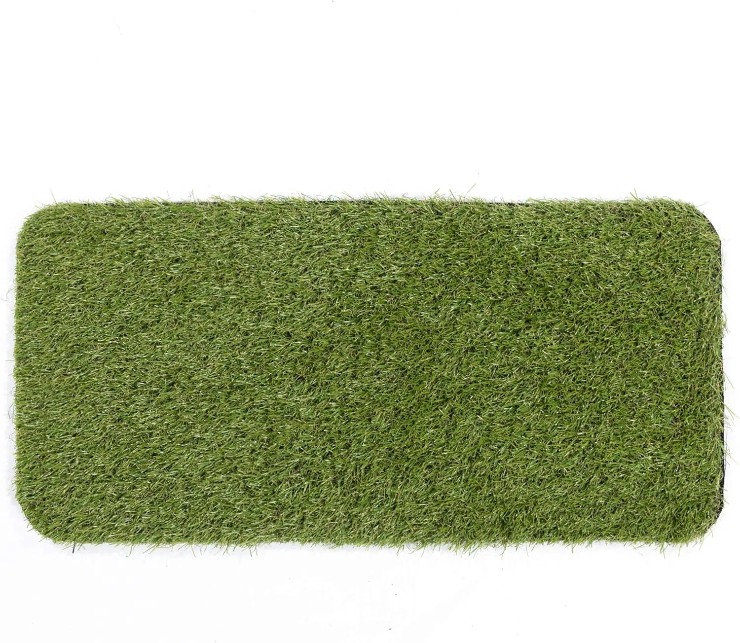 Ottomanson Artificial Grass Puppy Potty Training Pad with Tray, 15" x 30" Reusable Pee Pad for Small Pets and Dogs