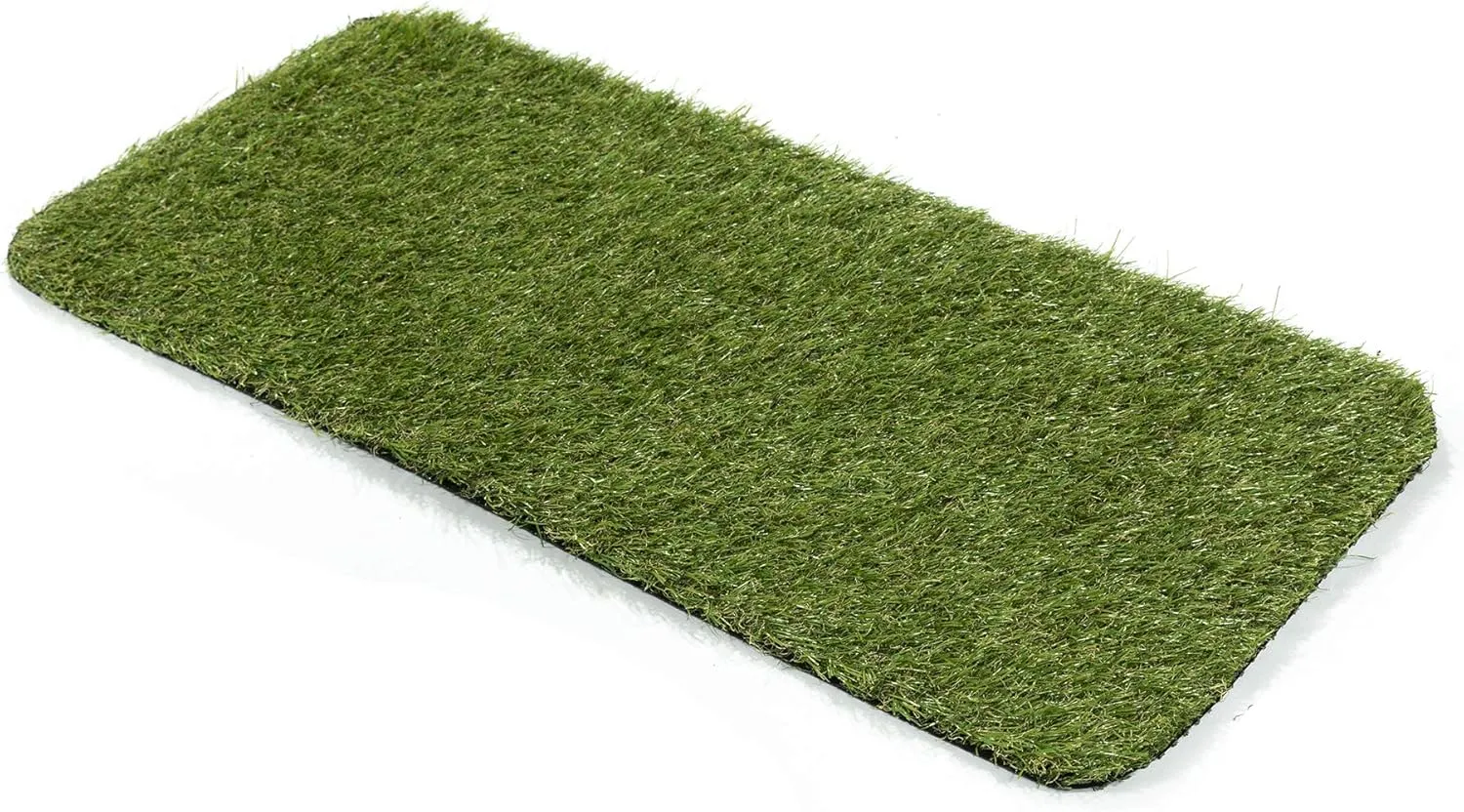 Ottomanson Artificial Grass Puppy Potty Training Pad with Tray, 15" x 30" Reusable Pee Pad for Small Pets and Dogs