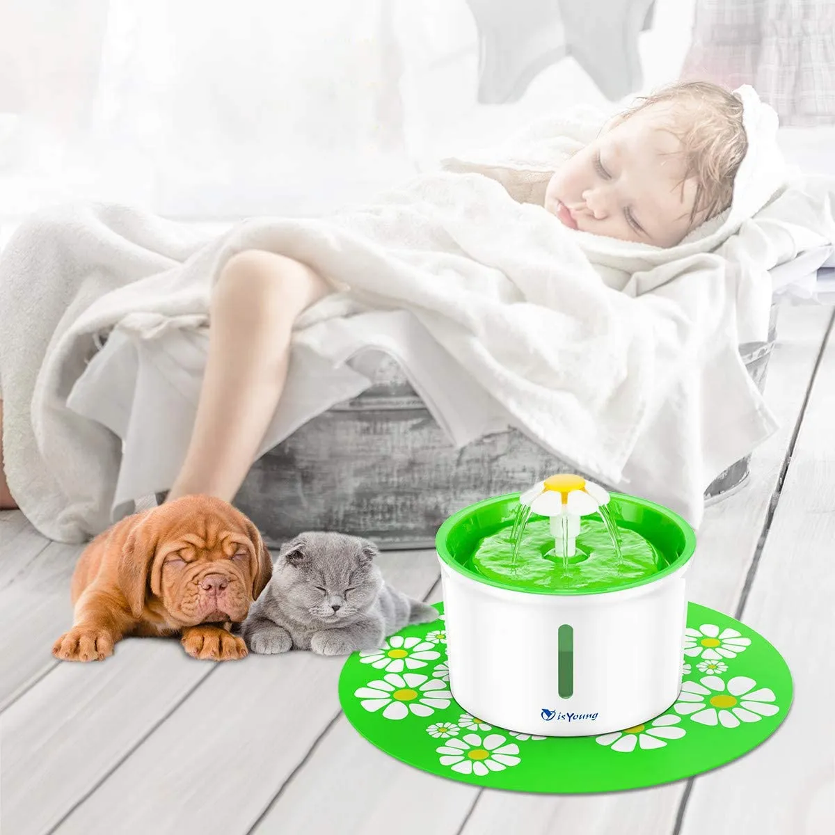 Sindello Pet Fountain Filters 8 Pack Cat Water Fountain Filter Premium Cat Carbon Replacement Filters for 1.6L Cat Flowers Fountain