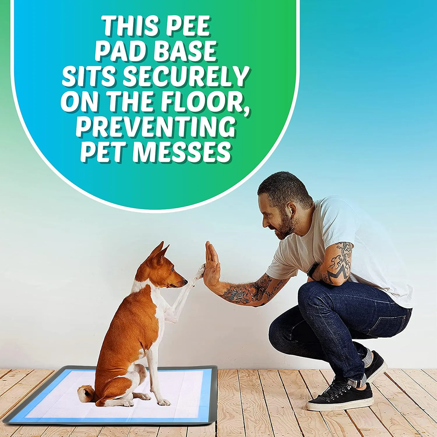 Skywin Dog Pad Holder Tray for 24x36 Inches Training Pads  1 Pack, Silicon Wee Wee Pad Holder, No Spill Pee Pad Holder for Dogs - Easy to Clean and Store Perfect for Dog Potty Tray (Grey)