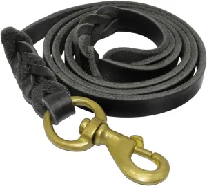 SOCHII Braided Leather Dog Leash Pet K9 Walking Training Leash Lead for Medium Large Dogs German Shepherd Gift Dog Training Clicker Black 12mm x 220cm