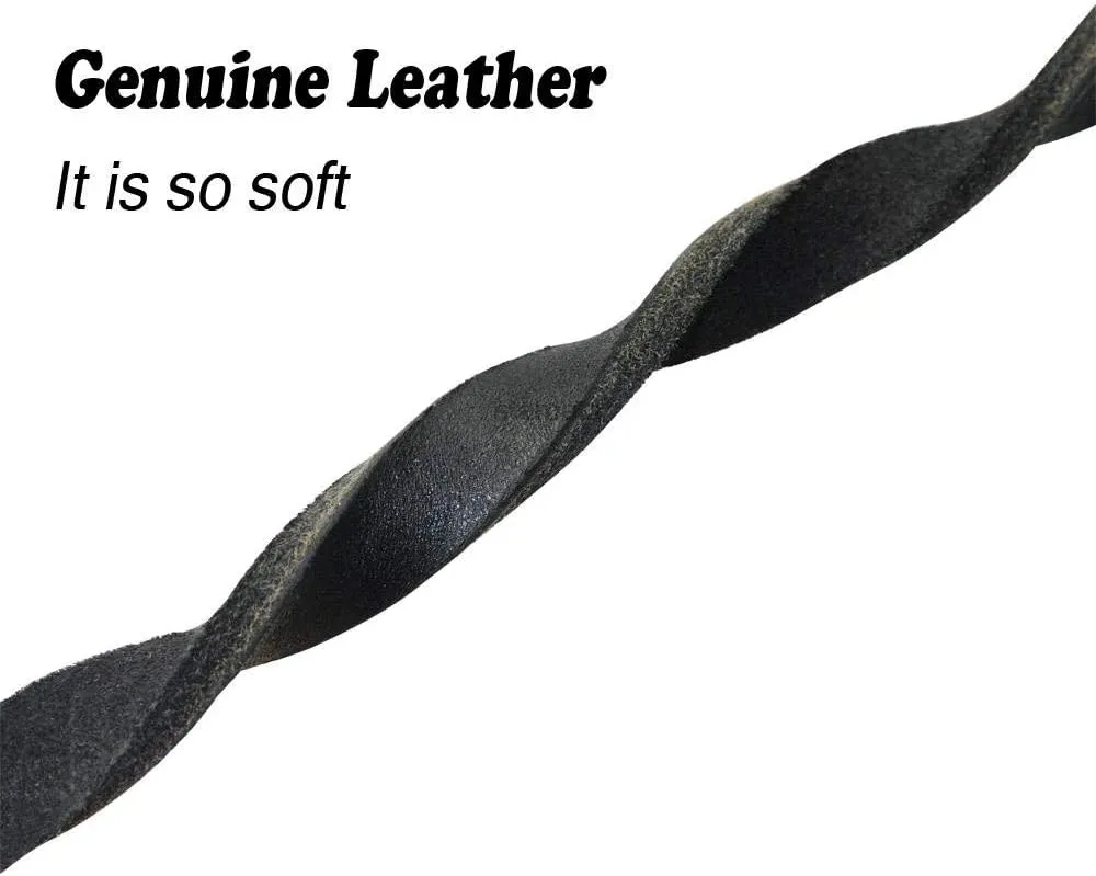 SOCHII Braided Leather Dog Leash Pet K9 Walking Training Leash Lead for Medium Large Dogs German Shepherd Gift Dog Training Clicker Black 12mm x 220cm
