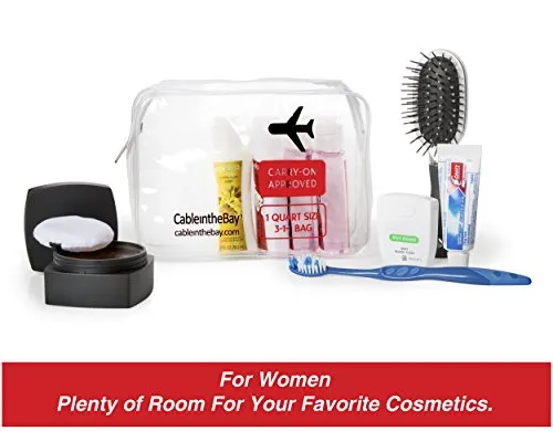 Tsa Approved Clear Travel Toiletry Bag | Quart Sized With Zipper | Airport Airline Compliant Bag
