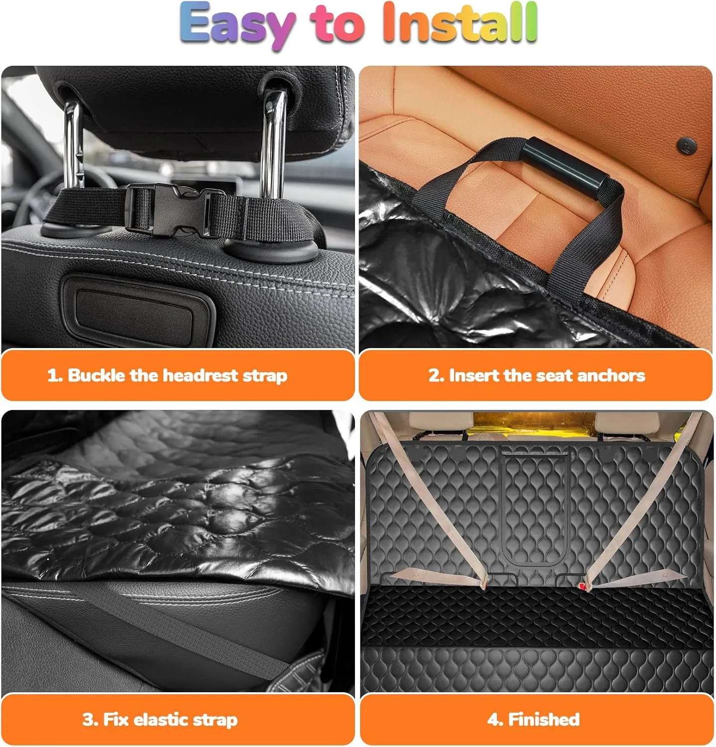 URPOWER Dog Car Seat Cover for Back Seat - Waterproof Bench Seat Cover Fits Middle Armrest for Cars, SUVs & Small Trucks, Nonslip Backseat Dog Covers Rear Seat Protector for Pets and Child