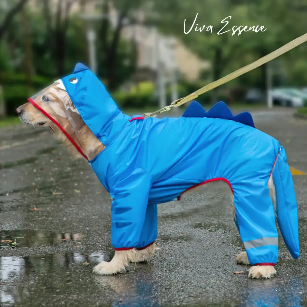 Waterproof Reflective Dog Raincoat for Large Breeds