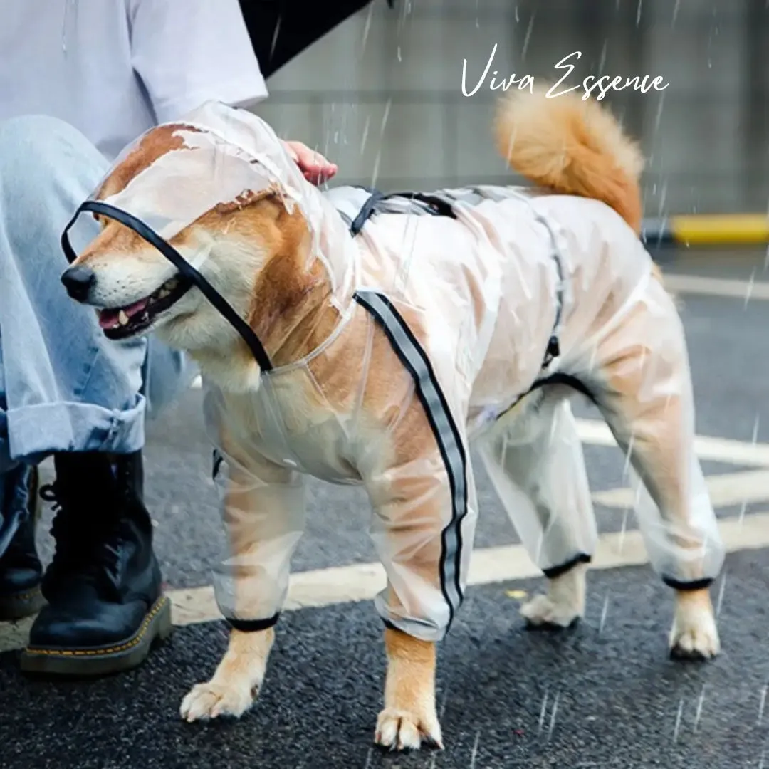 Waterproof Reflective Dog Raincoat for Large Breeds