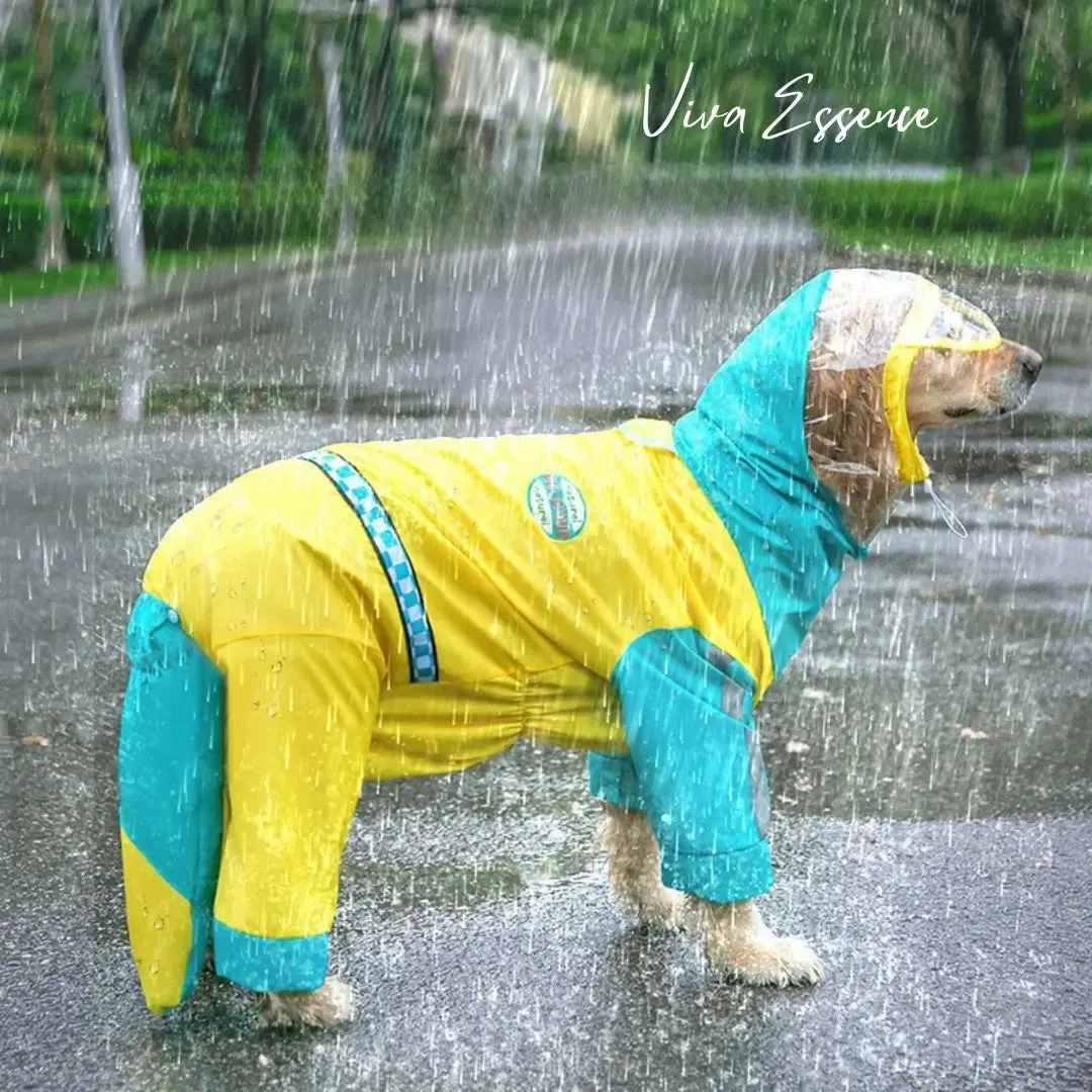 Waterproof Reflective Dog Raincoat for Large Breeds